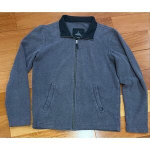 Prana men's full-zip fleece jacket in a grey heathered color size M